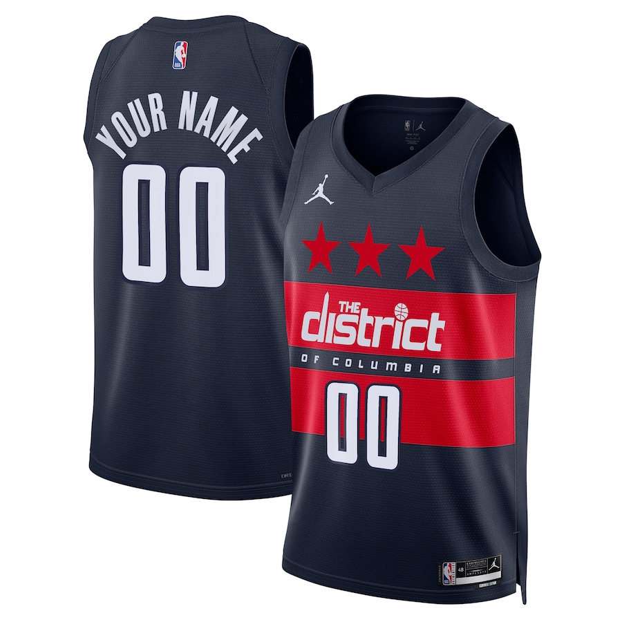 Men Washington Wizards Jordan Brand Navy 2024-25 Custom Swingman NBA Jersey